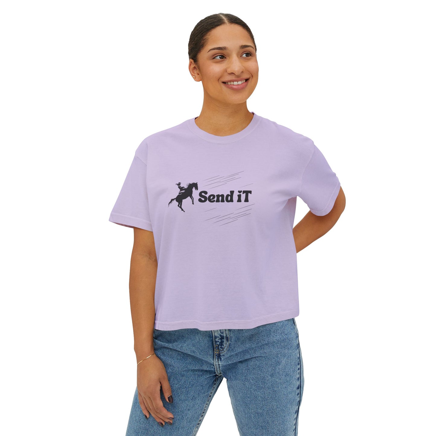 Cowgirl Send It Boxy Tee