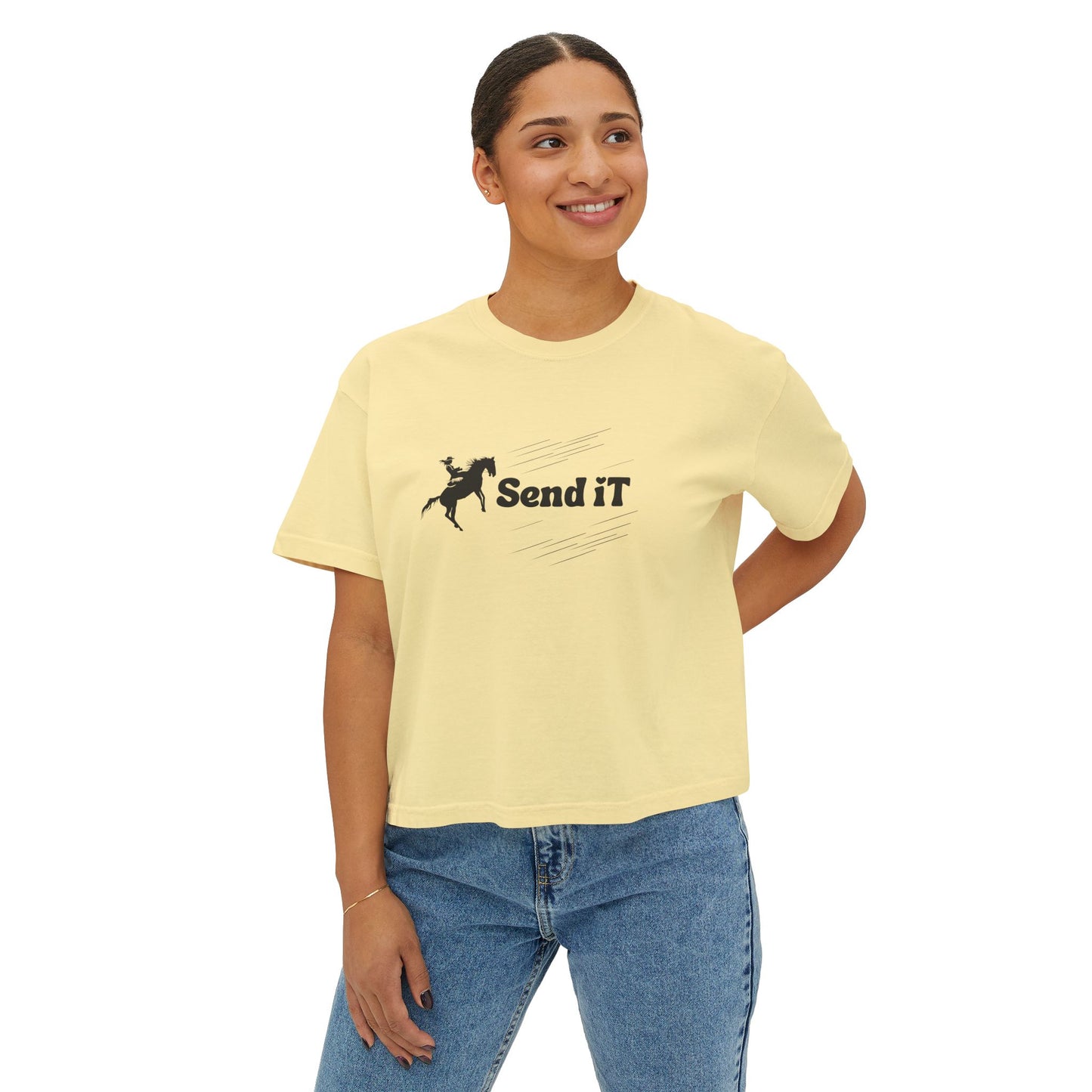 Cowgirl Send It Boxy Tee