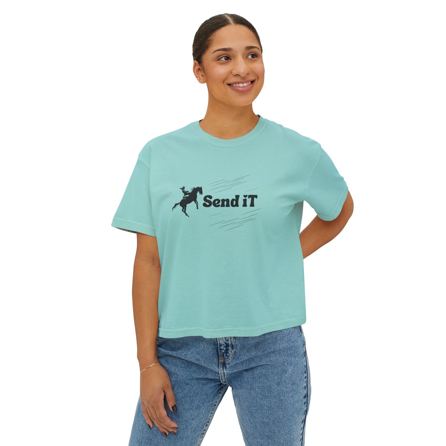 Cowgirl Send It Boxy Tee