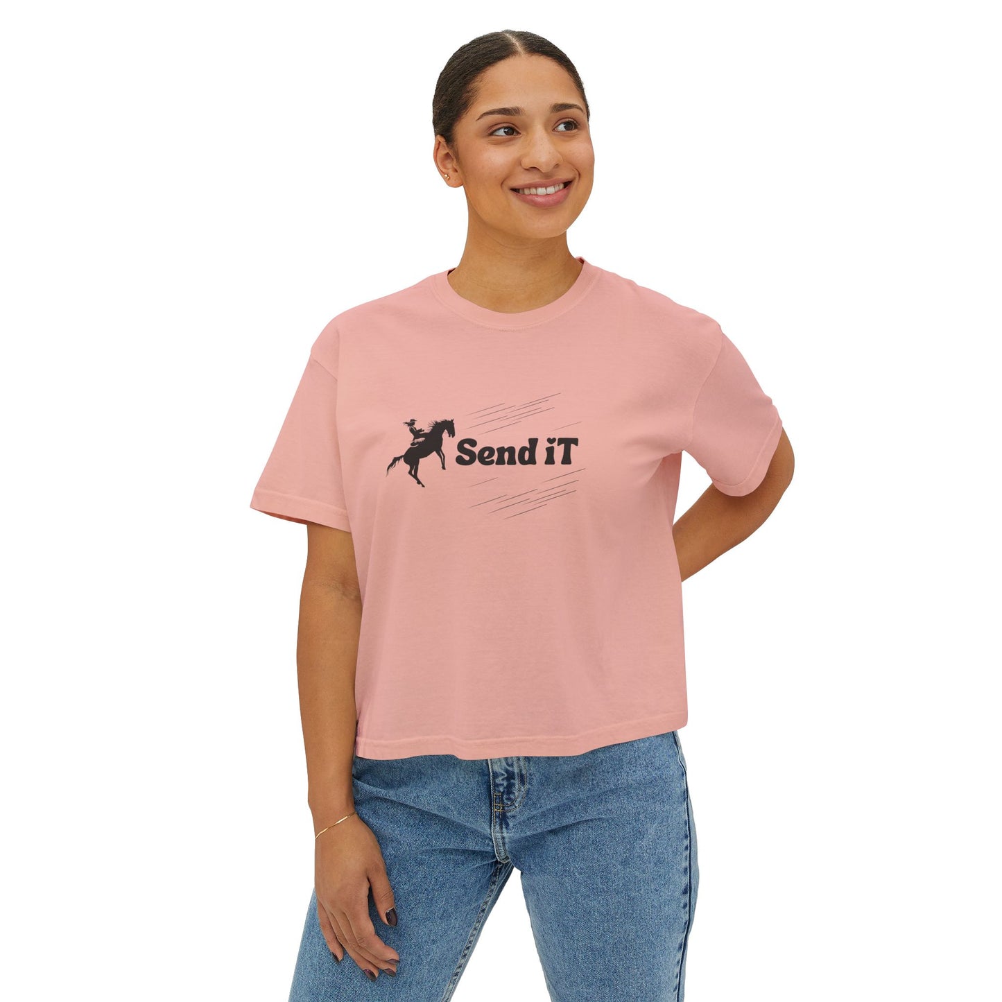 Cowgirl Send It Boxy Tee